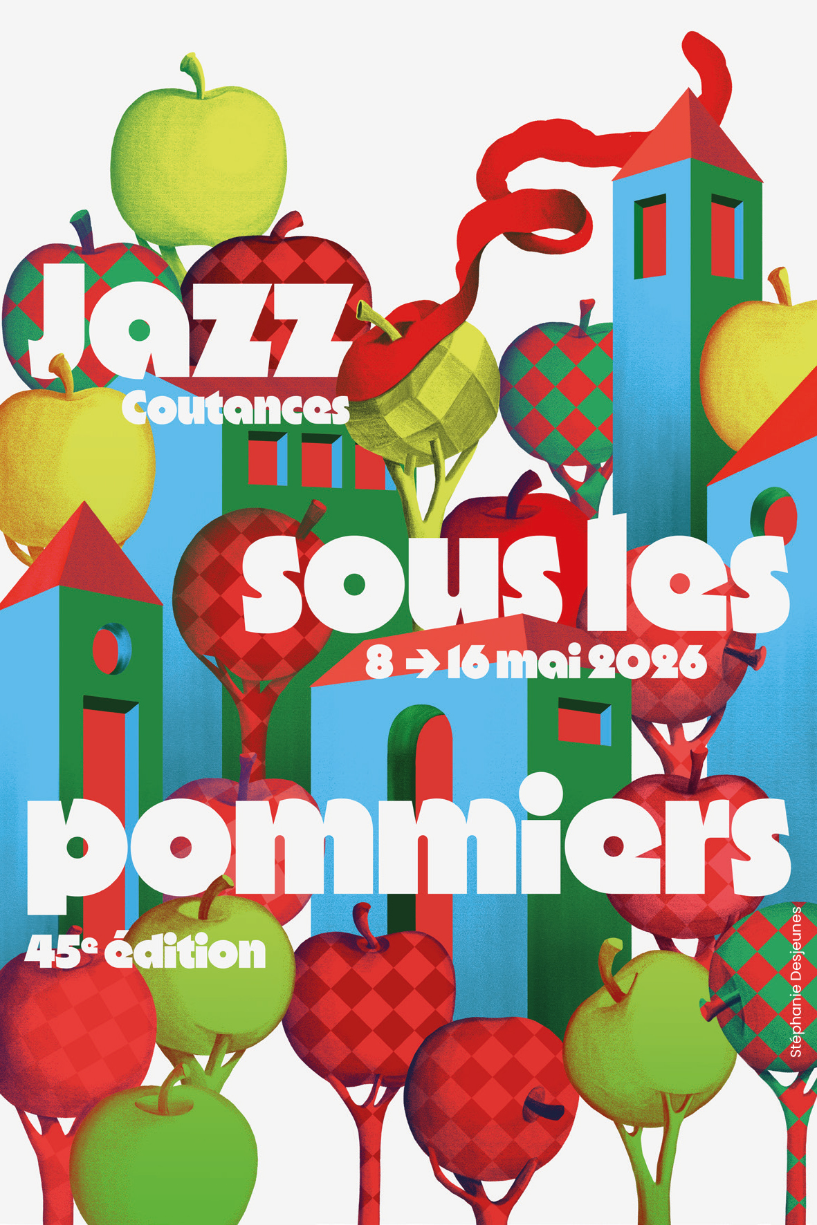 Affiche officielle Jazz sous les Pommiers 2026, 45e édition